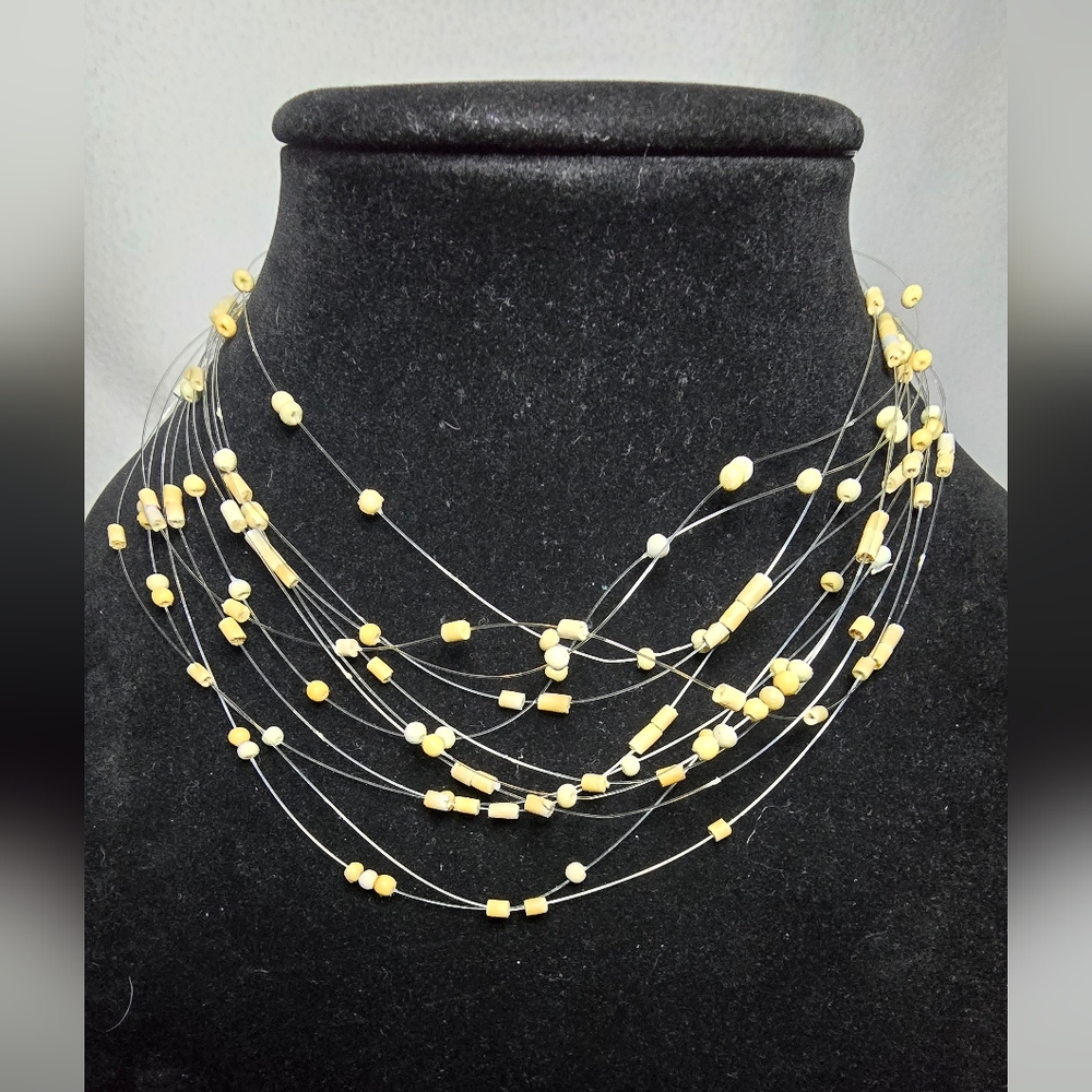 Multi-Strand Beaded Nylon Necklace